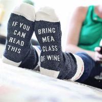 Chaussettes en coton unisex Humour Vin BRING ME A GLASS OF WINE 
